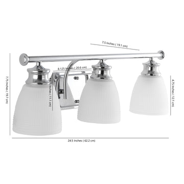 Beverly Metal/Glass Contemporary Modern LED Vanity Light - JONATHAN Y